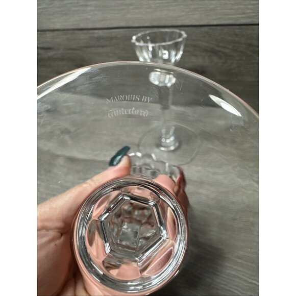 WATERFORD Crystal MARQUIS PALLADIA Taper CANDLESTICKS Rosette Cuts 6” - Picture 6 of 6